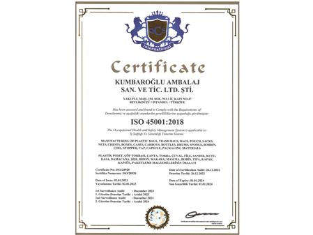  ISO 45001-2018 CERTIFICATE