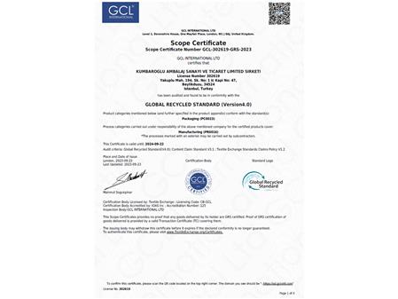  GRS CERTIFICATE GLOBAL